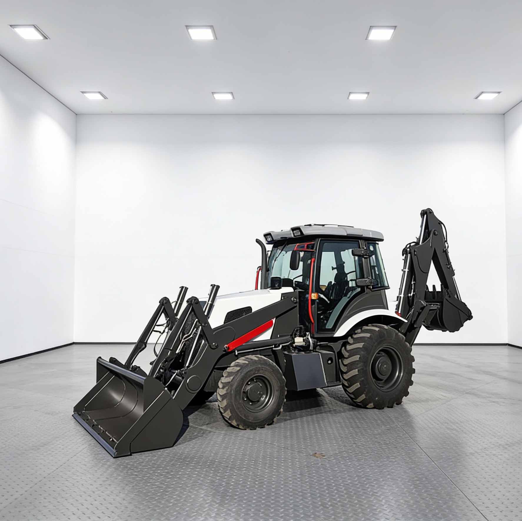 Надежный экскаватор-погрузчик с усовершенствованной гидравлической системой стабилизации.