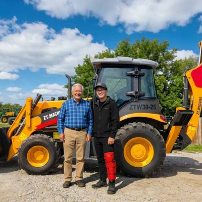 A Happy Delivery: Customer Takes Delivery of Their New ZT MACHINE Backhoe Loader