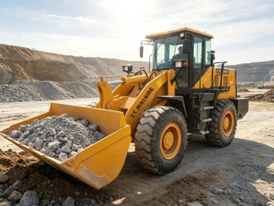 ZT MACHINE 3 ton wheel loader bekerja di lokasi konstruksi