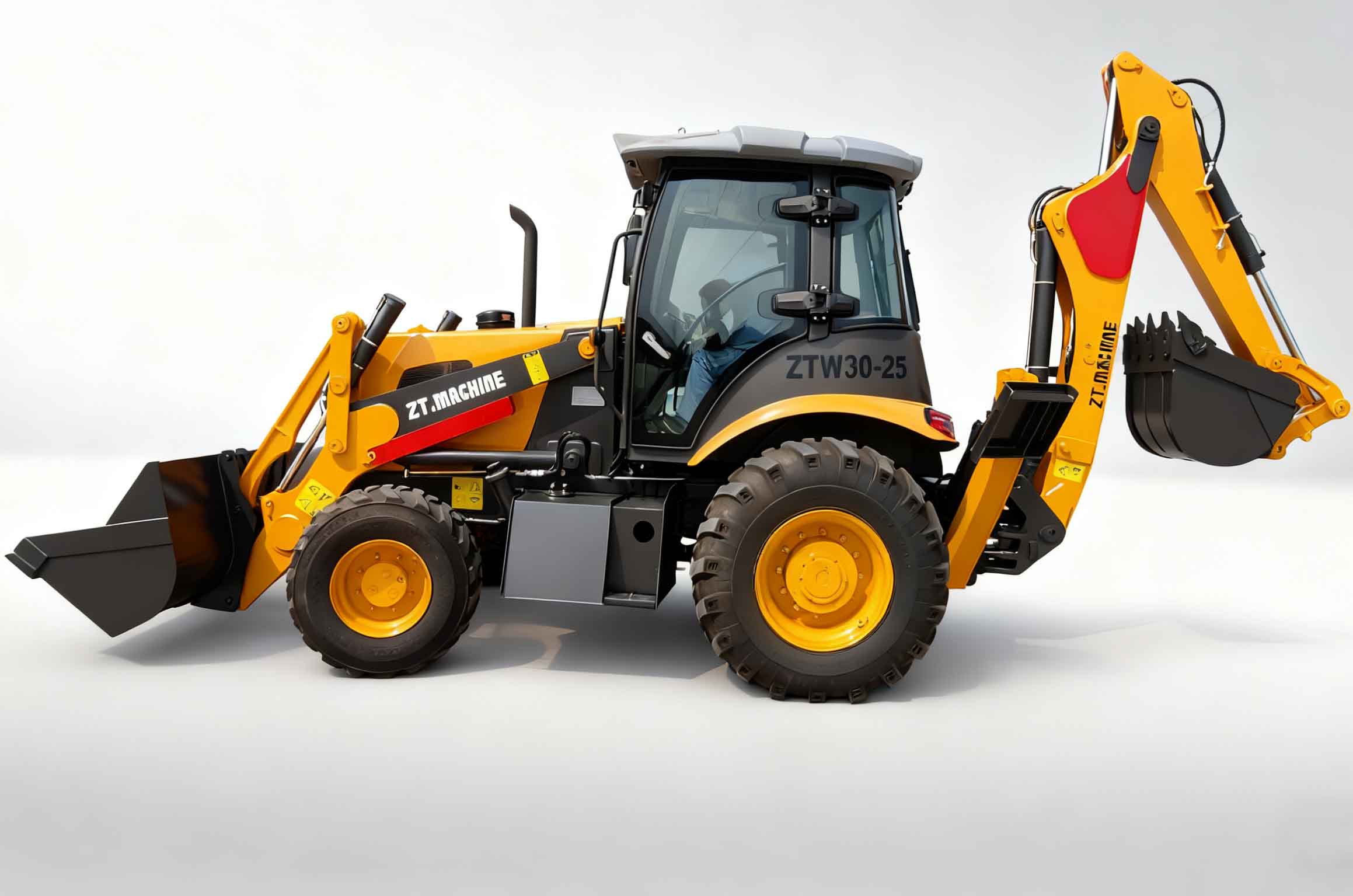 Heavy-Duty Backhoe Loader with Bright LED Work Lights