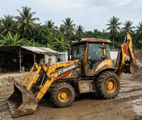 Экскаватор-погрузчик ZT Machine работает на строительной площадке в Сальвадоре, доказал свою надежность с 2023 года.