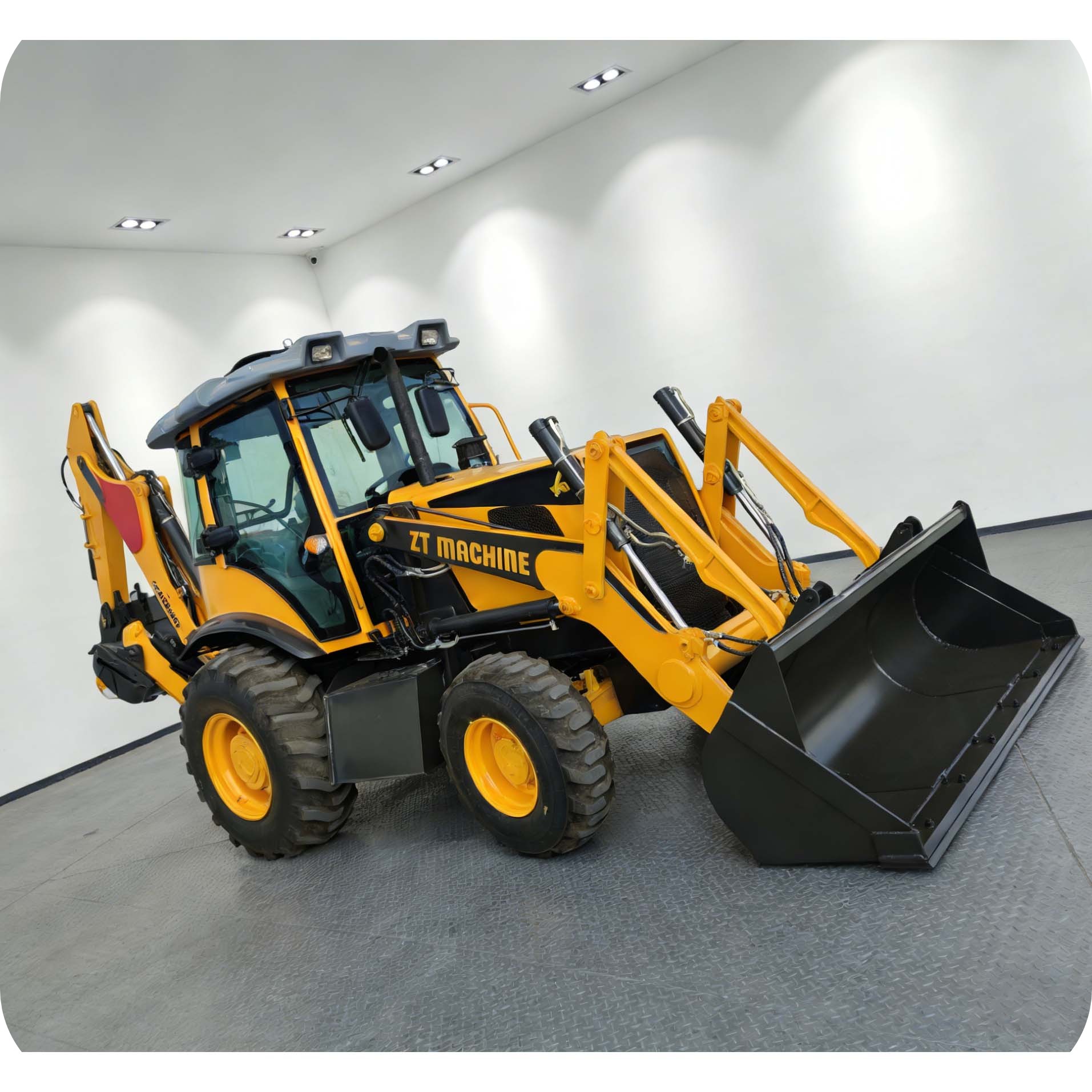 Retroexcavadora de servicio pesado con ejes reforzados para tareas difíciles