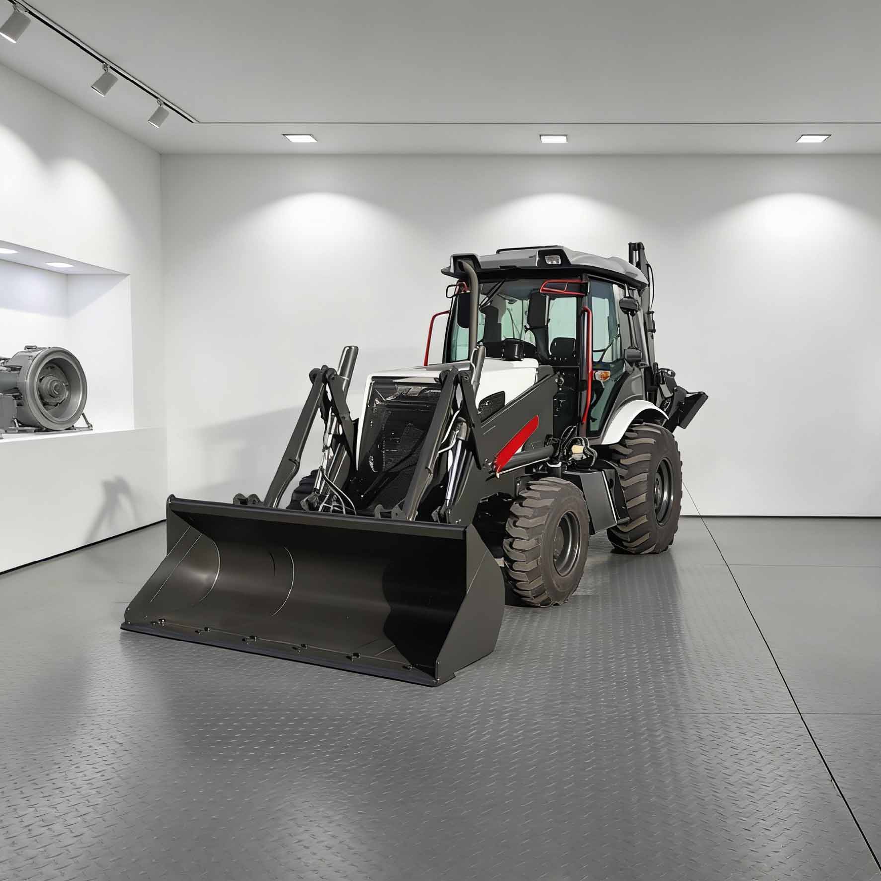 Надежный гидравлический экскаватор-погрузчик для реализации строительных проектов.