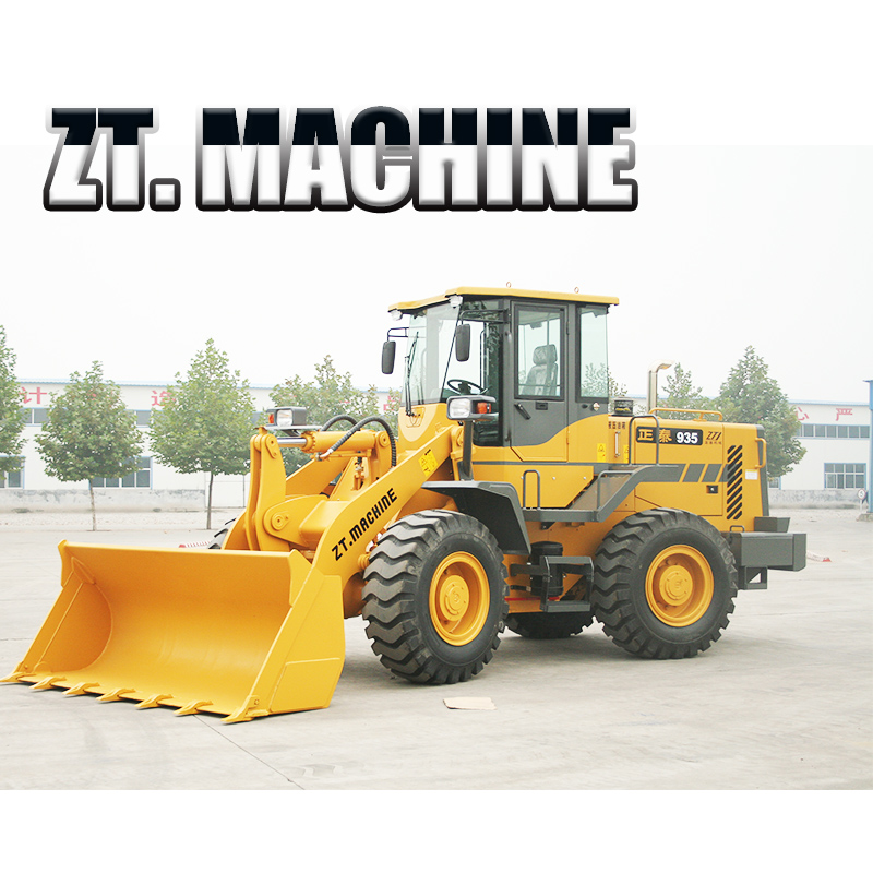 Высокопроизводительный фронтальный погрузчик для выполнения тяжелых строительных работ.