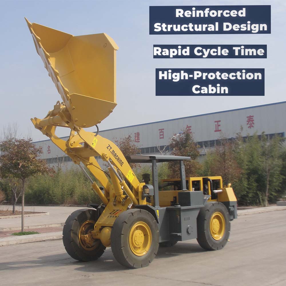 Cargador de minería subterránea con descarga lateral