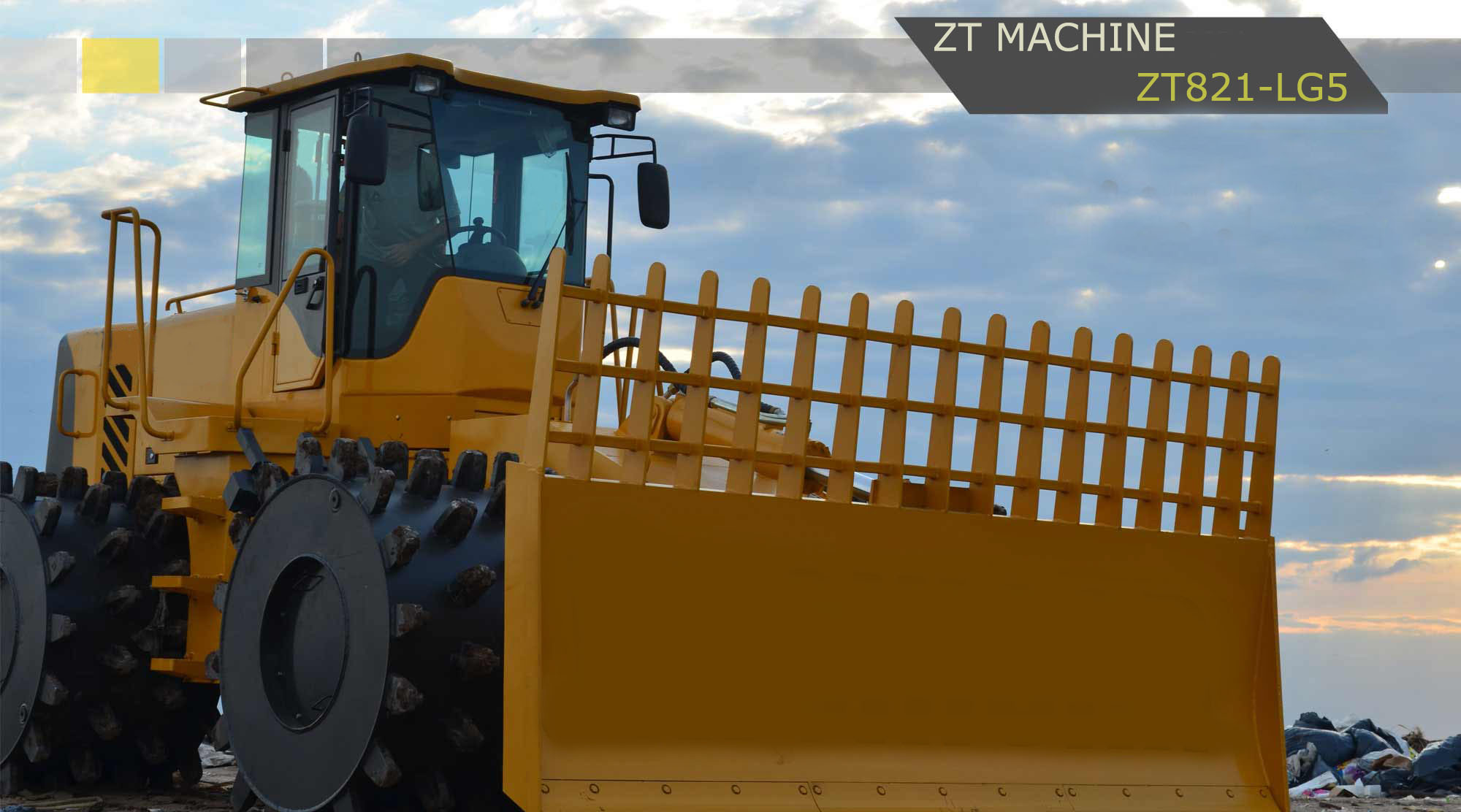 Compacteur de décharge haut de gamme avec commandes faciles