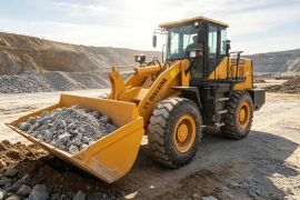 Cargadora de ruedas ZT MACHINE de 3 toneladas trabajando en un sitio de construcción